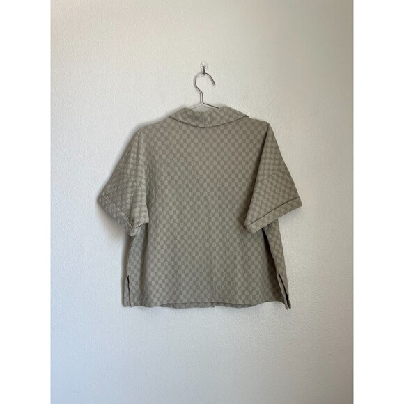Free People Textured Cotton Oversized Boxy Button Down in Sage Green Size SMALL - Picture 3 of 5